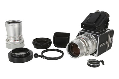 Lot 169 - A Hasselblad 500C/M chrome with lenses and accessories.