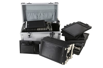Lot 128 - A Collection of 39 Double Darkslides & a Rollfilm Holder.