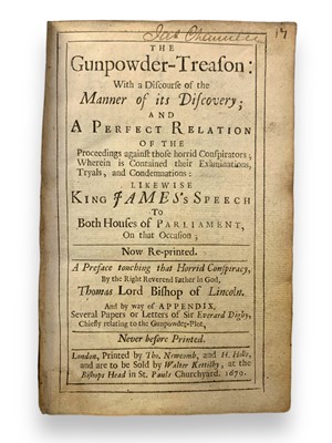 Lot 74 - Gunpowder Plot.