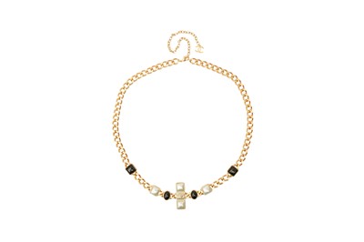 Lot 308 - Chanel Monochrome Pearl CC Cross Chain Belt
