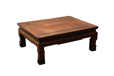 Lot 140 - A CHINESE HONGMU HARDWOOD 'KANG' TABLE