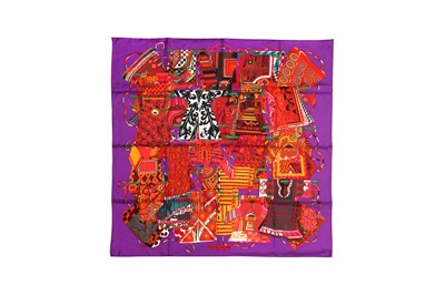 Lot 117 - Hermes 'Voyage En Etoffes' Print Silk Scarf