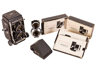 Lot 143 - A Mamiya C330 TLR Outfit, with  Blue Spot 80mm Lens.
