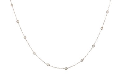 Lot 285 - A CHAIN LINK DIAMOND NECKLACE