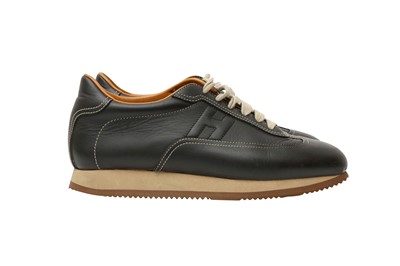 Lot 537 - Hermes Black Goal Sneaker - Size 39