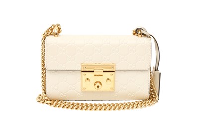 Lot 342 - Gucci White Guccissima Small Padlock Shoulder Bag