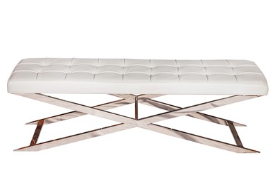 Lot 319 - A CONTEMORARY X-FRAME BENCH