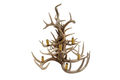 Lot 339 - AN ANTLER CHANDELIER