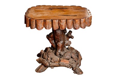 Lot 408 - AN ADIRONDACK STYLE PEDESTAL TABLE, LATE 19TH CENTURY