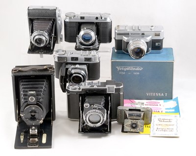Lot 117 - Super Ikonta, Voigtlander Vito III & other Collectable Folding Cameras.