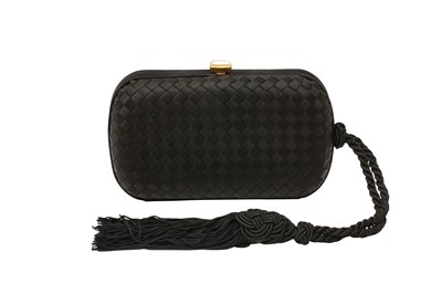 Lot 424 - Bottega Veneta Black Satin Tassel Small Clutch