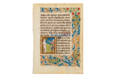 Lot 37 - Illuminated vellum leaves. St. Sebastian and St. Denis, [c.1500]