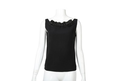 Lot 530 - Miu Miu Black Crepe Sleeveless Shell Top - Size 40