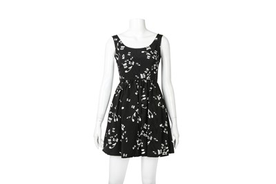 Lot 450 - Miu Miu Black Note Print Skater Dress - Size 36