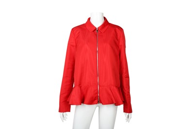 Lot 51 - Moncler Red Peplum Lightweight Rain Jacket - Size 2