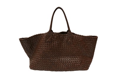 Lot 255 - Bottega Veneta Brown Intrecciato Large Cabat Tote