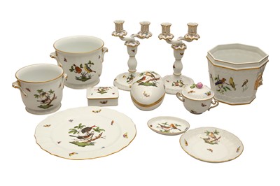 Lot 181 - A COLLECTION OF HEREND ROTHSCHILD PATTERN PORCELAIN ITEMS