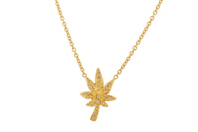 Lot 234 - JACQUIE AICHE Ι A DIAMOND 'SWEET LEAF' PENDANT NECKLACE, CIRCA 2018