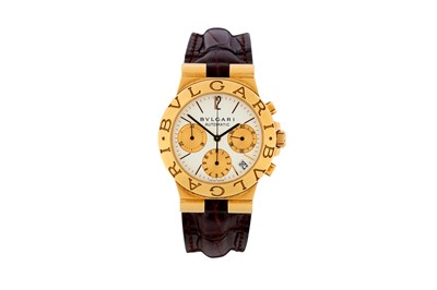 Lot 48 - BVLGARI. 18CT DIAGONO CHRONOGRAPH WRISTWATCH