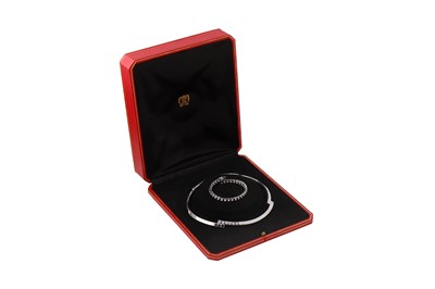 Lot 258 - CARTIER | A DIAMOND 'LANIÈRES' NECKLACE AND BRACELET SUITE