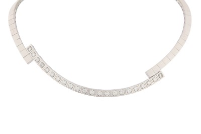 Lot 258 - CARTIER | A DIAMOND 'LANIÈRES' NECKLACE AND BRACELET SUITE