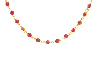 Lot 142 - A RUBY NECKLACE