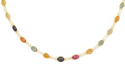 Lot 181 - A MULTI-COLOURED SAPPHIRE NECKLACE