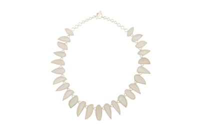 Lot 249 - A SILVER MOONSTONE NECKLACE