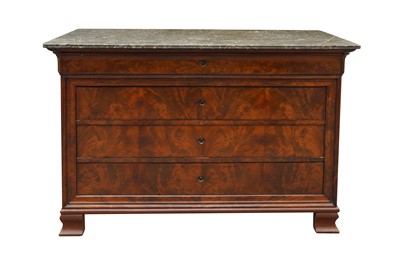 Lot 356 - A 19TH CENTURY FRENCH WALNUT COMMODE CHEST
