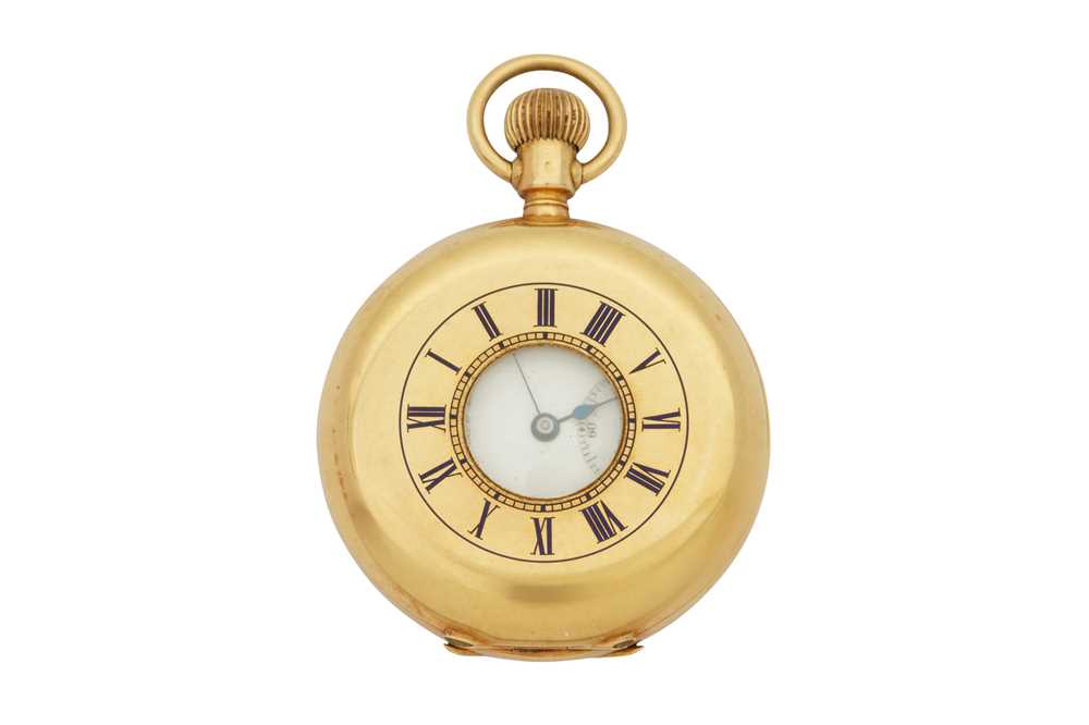 Lot 332 - AN 18CT HALF HUNTER POCKET WATCH
