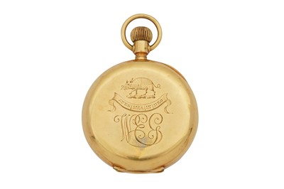 Lot 332 - AN 18CT HALF HUNTER POCKET WATCH