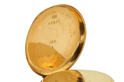 Lot 332 - AN 18CT HALF HUNTER POCKET WATCH