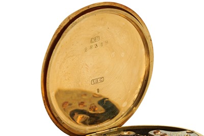 Lot 332 - AN 18CT HALF HUNTER POCKET WATCH