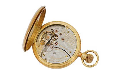 Lot 332 - AN 18CT HALF HUNTER POCKET WATCH