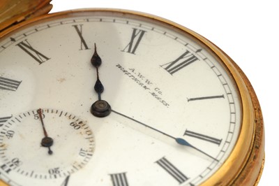 Lot 332 - AN 18CT HALF HUNTER POCKET WATCH