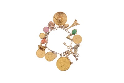 Lot 213 - A CHARM BRACELET