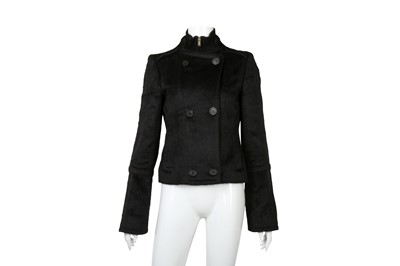 Lot 576 - Gucci Black Alpaca Military Bomber Jacket - Size 40