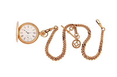 Lot 91 - AN EARLY 20TH CENTURY FULL HUNTER POCKET WATCH ON CHAIN