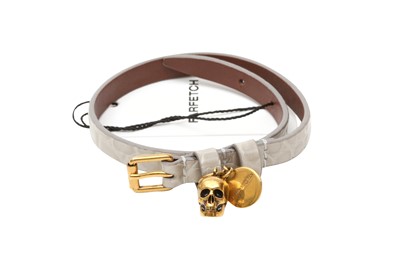 Lot 123 - Alexander McQueen Grey Skull Double Wrap Bracelet