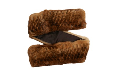 Lot 245 - Chanel Brown Fur Logo Neck Scarf