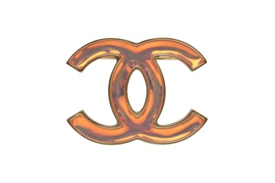 Lot 72 - Chanel Pink Enamel CC Pin Brooch