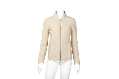 Lot 287 - Chanel Sport Beige Mesh Logo Jacket - Size 40