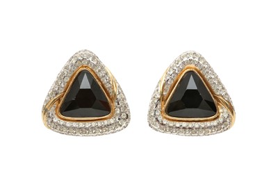 Lot 394 - Yves Saint Laurent Black Statement Clip On Earrings