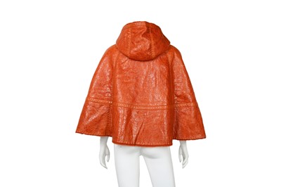 Lot 23 - Escada  Sport Orange Shearling Cape Jacket - Size 36