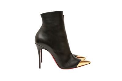 Lot 409 - Christian Louboutin Black Calamijane Ankle Boot - Size 38
