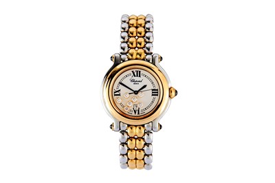 Lot 53 - CHOPARD. HAPPY SPORT FLOATING DIAMOND LADIES WATCH
