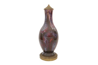 Lot 55 - A CHINESE FLAMBÉ-GLAZED VASE MOUNTED AS A LAMP