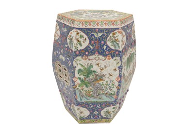 Lot 56 - A CHINESE FAMILLE-ROSE GARDEN STOOL