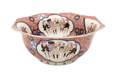 Lot 58 - A LARGE JAPANESE IMARI ‘EUROPEANS' BOWL