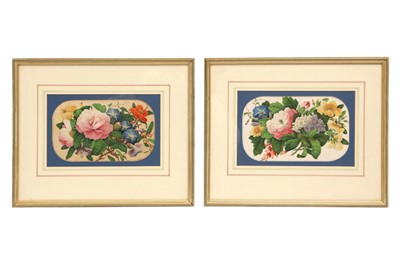 Lot 66 - A SET OF FOUR CHINESE PITH 'FLORAL' PAINTINGS